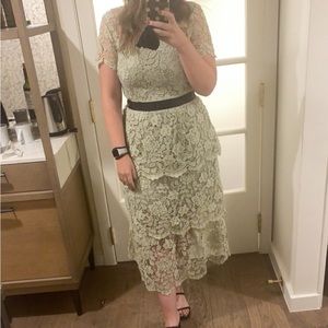 Mint green lace dress boohoo